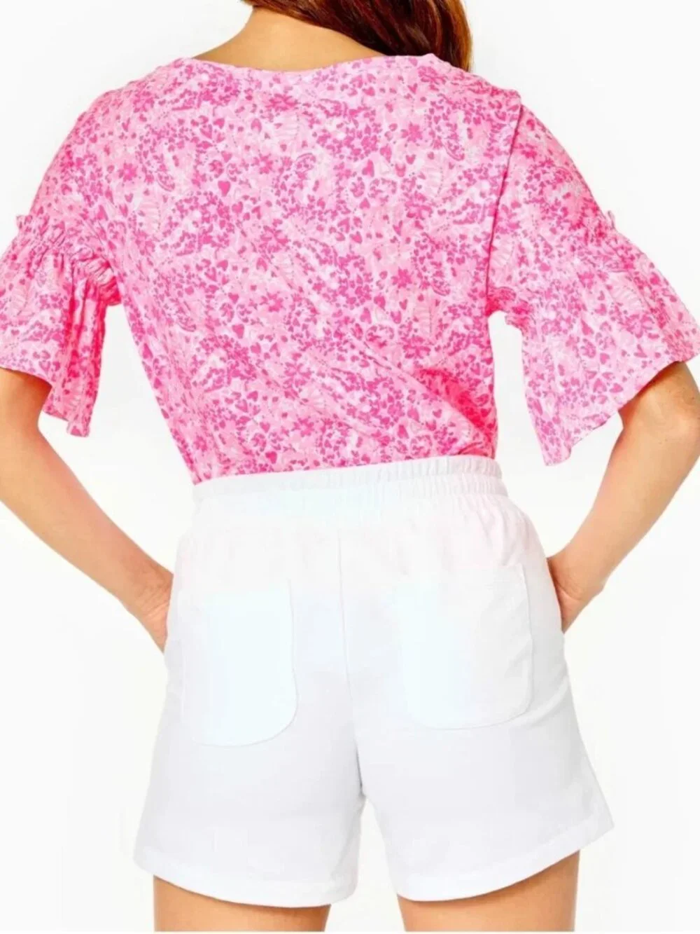 NWT Lilly Pulitzer Elani Knit Shorts Resort White Sz L Luxe Terry Pockets